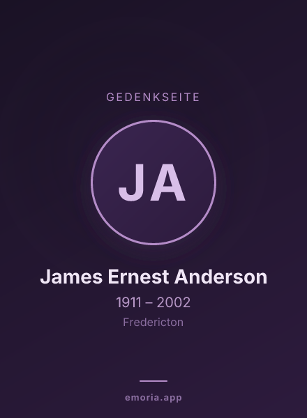 Gedenkportrait von James Ernest Anderson
