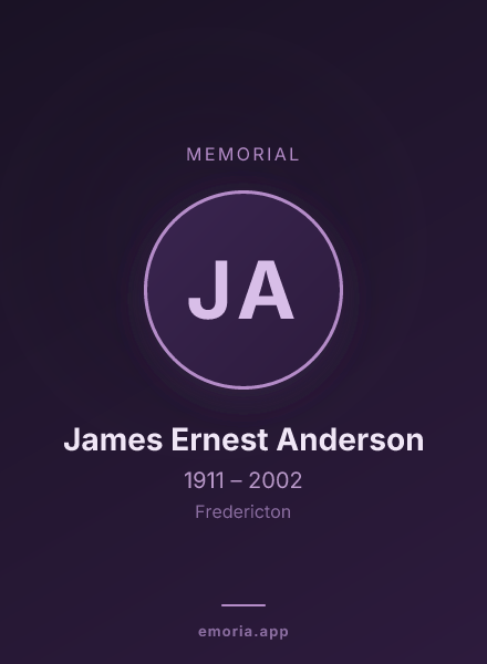 Memorial portrait of James Ernest Anderson