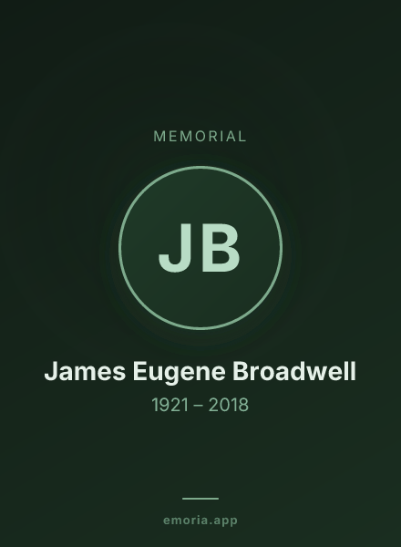 Memorial portrait of James Eugene Broadwell