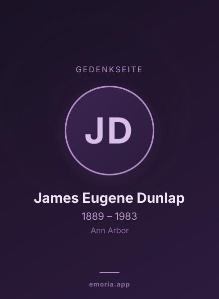 Gedenkportrait von James Eugene Dunlap