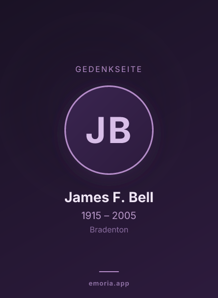Gedenkportrait von James F. Bell