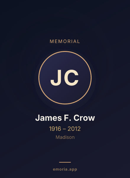Memorial portrait of James F. Crow