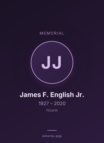 Memorial portrait of James F. English Jr.