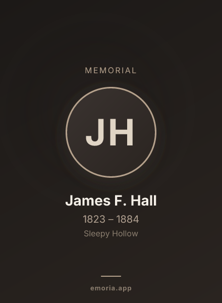 Memorial portrait of James F. Hall