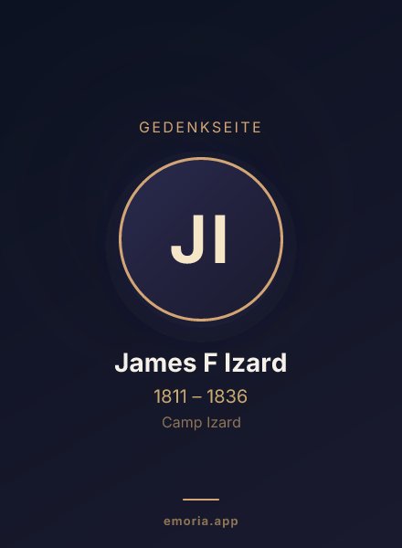 Gedenkportrait von James F Izard