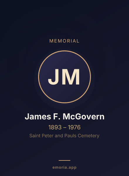 Memorial portrait of James F. McGovern