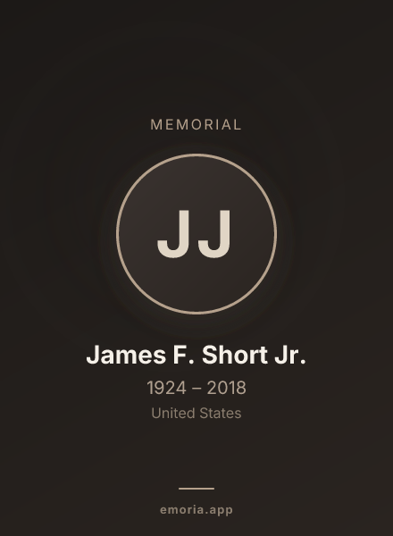 Memorial portrait of James F. Short Jr.