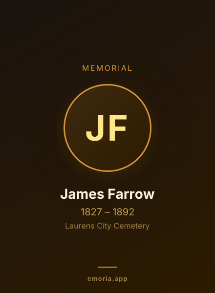 Memorial portrait of James Farrow