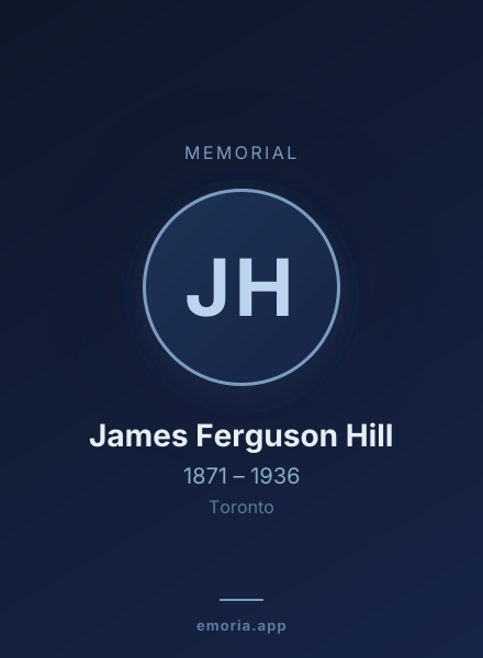 Memorial portrait of James Ferguson Hill