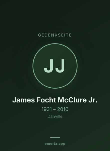 Gedenkportrait von James Focht McClure Jr.