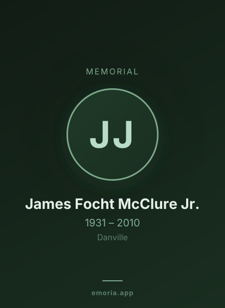 Memorial portrait of James Focht McClure Jr.
