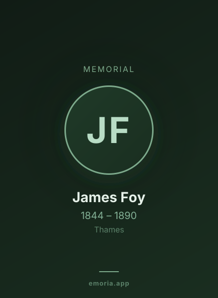 Memorial portrait of James Foy