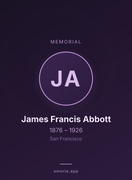 Memorial portrait of James Francis Abbott