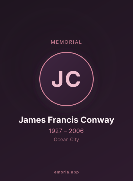 Memorial portrait of James Francis Conway