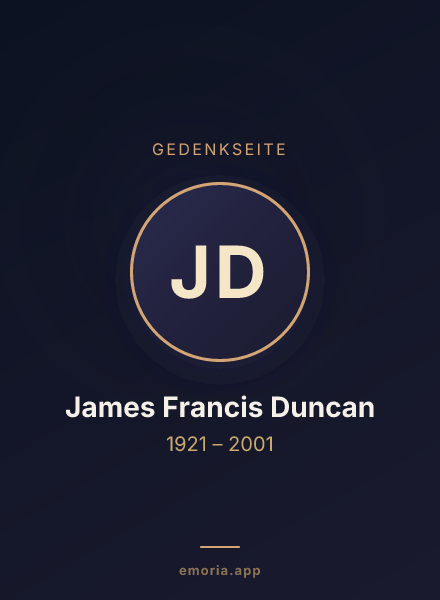 Gedenkportrait von James Francis Duncan