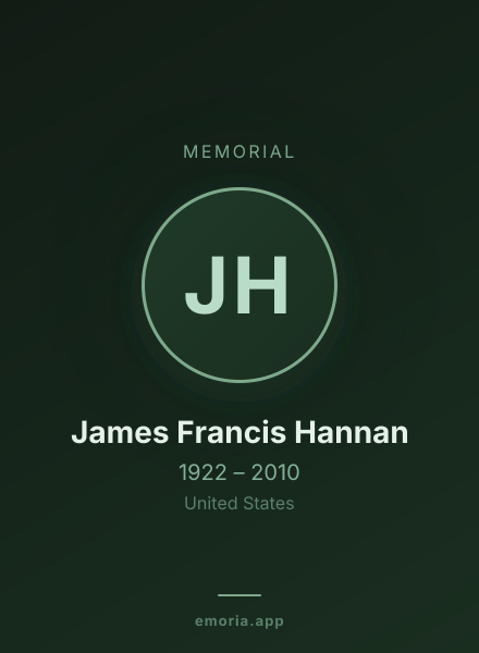 Memorial portrait of James Francis Hannan