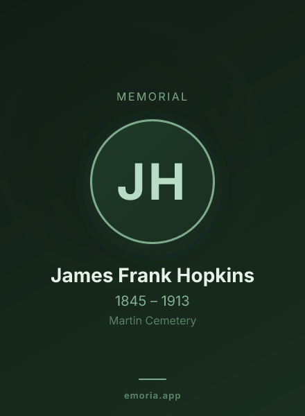 Memorial portrait of James Frank Hopkins