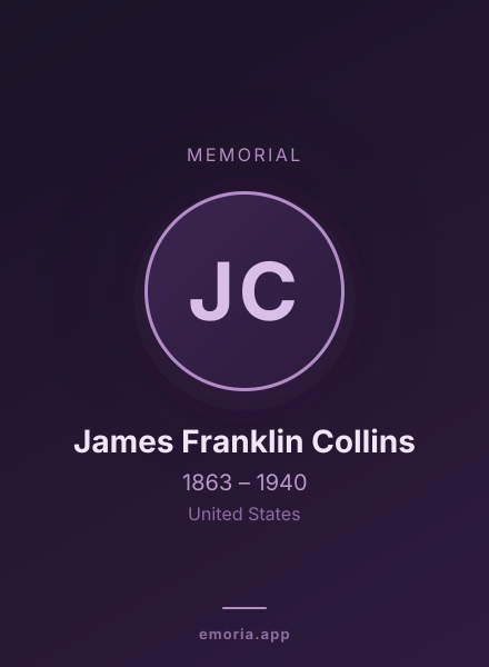 Memorial portrait of James Franklin Collins