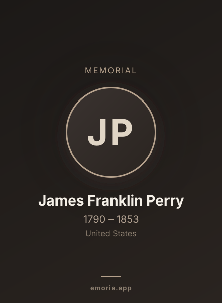 Memorial portrait of James Franklin Perry