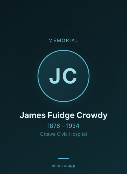 Memorial portrait of James Fuidge Crowdy