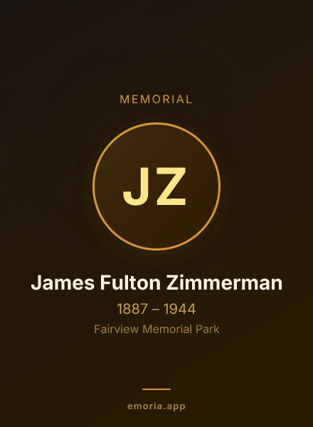 Memorial portrait of James Fulton Zimmerman