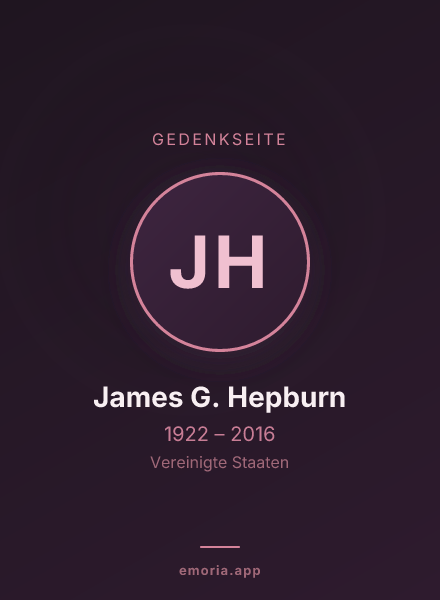 Gedenkportrait von James G. Hepburn