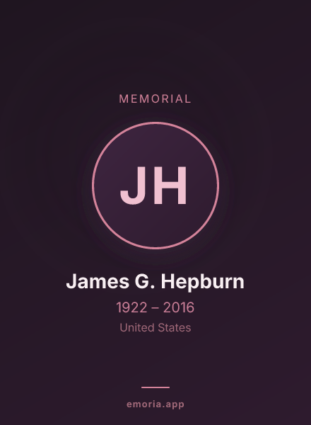 Memorial portrait of James G. Hepburn