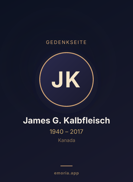 Gedenkportrait von James G. Kalbfleisch
