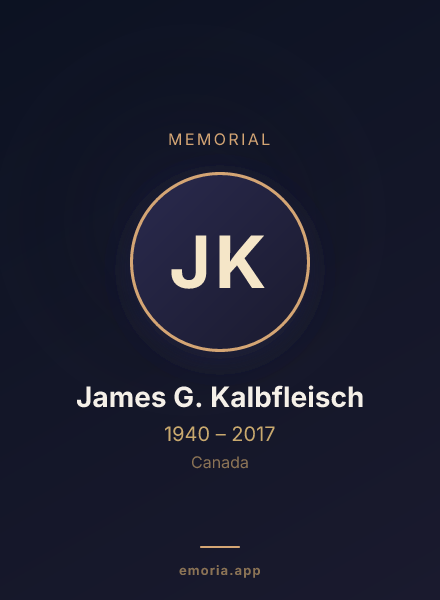 Memorial portrait of James G. Kalbfleisch