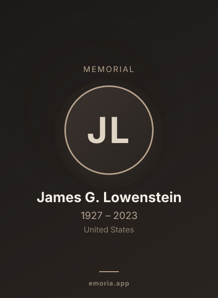 Memorial portrait of James G. Lowenstein