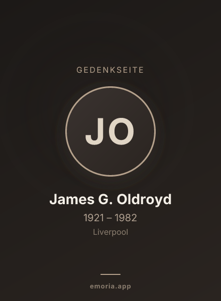 Gedenkportrait von James G. Oldroyd