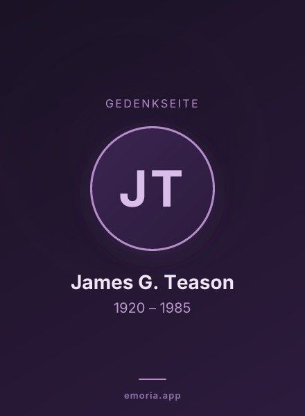 Gedenkportrait von James G. Teason