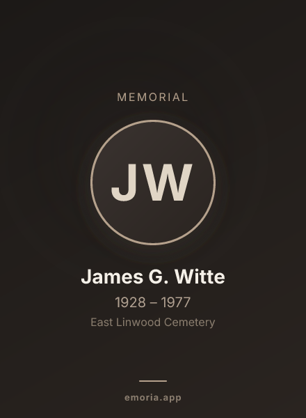 Memorial portrait of James G. Witte