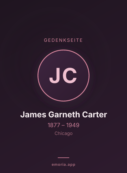 Gedenkportrait von James Garneth Carter