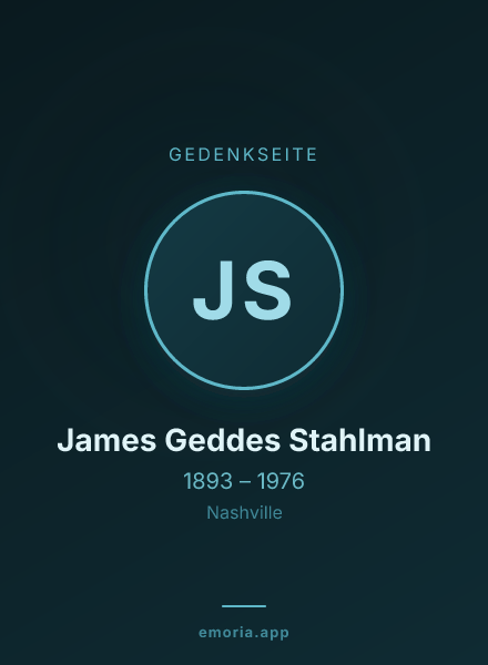 Gedenkportrait von James Geddes Stahlman