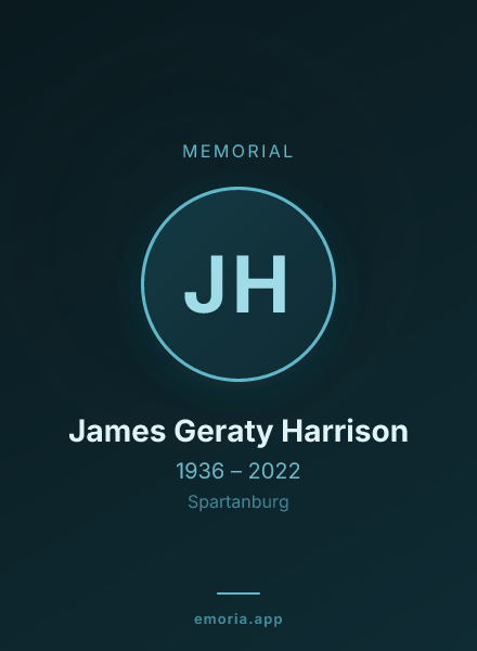 Memorial portrait of James Geraty Harrison