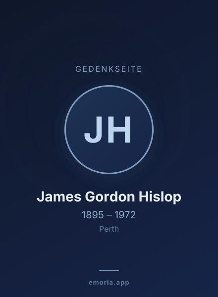 Gedenkportrait von James Gordon Hislop