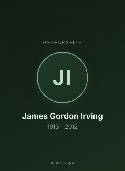 Gedenkportrait von James Gordon Irving