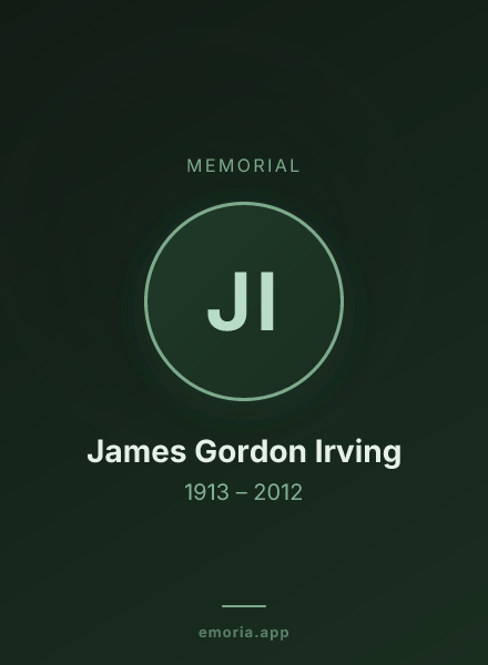 Memorial portrait of James Gordon Irving