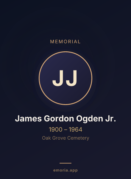 Memorial portrait of James Gordon Ogden Jr.