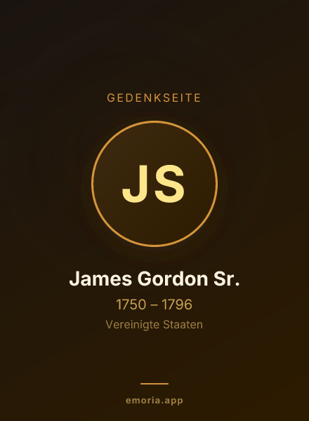 Gedenkportrait von James Gordon Sr.