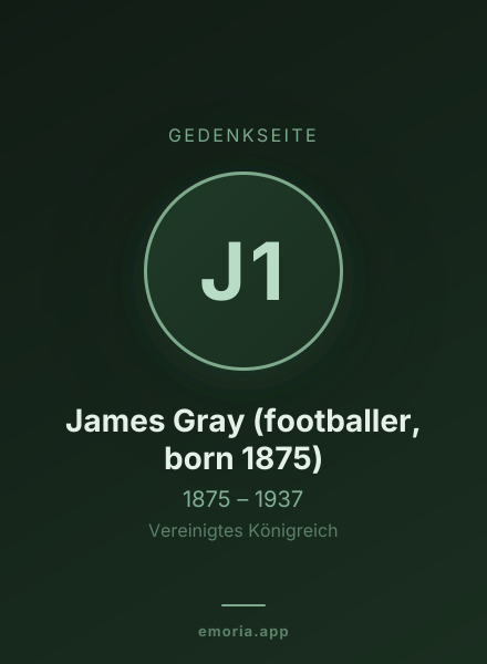 Gedenkportrait von James Gray (footballer, born 1875)