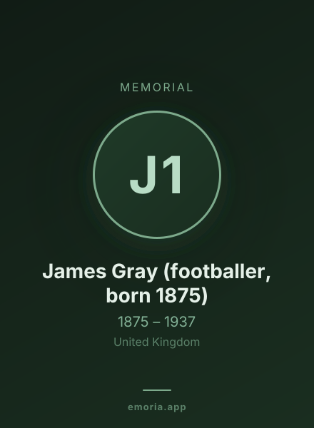 Memorial portrait of James Gray (footballer, born 1875)