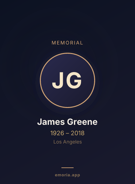 Memorial portrait of James Greene