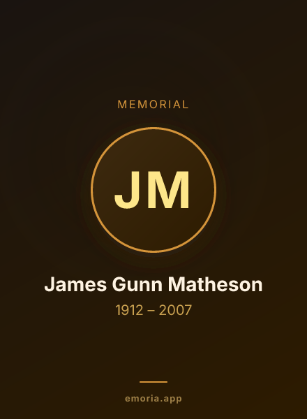 Memorial portrait of James Gunn Matheson