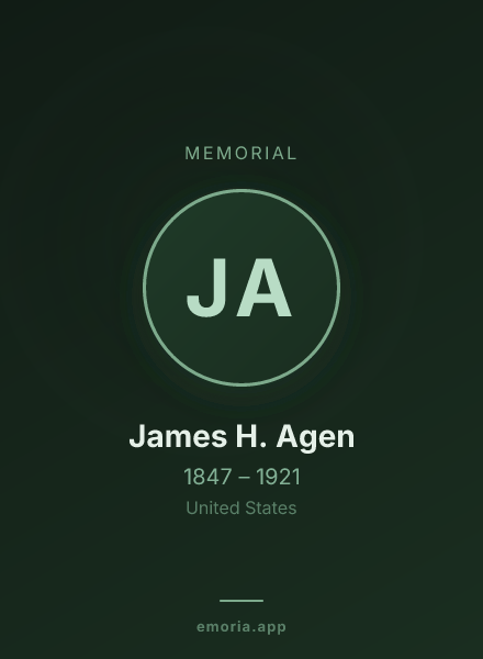 Memorial portrait of James H. Agen