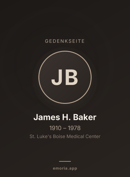 Gedenkportrait von James H. Baker