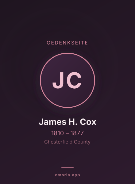 Gedenkportrait von James H. Cox