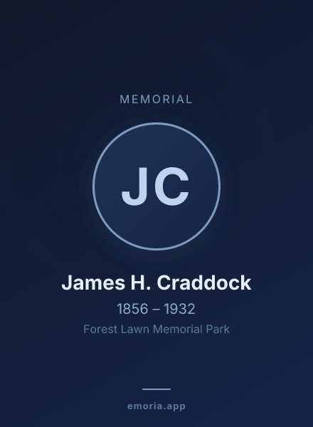 Memorial portrait of James H. Craddock