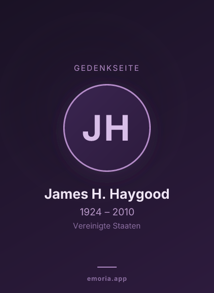 Gedenkportrait von James H. Haygood
